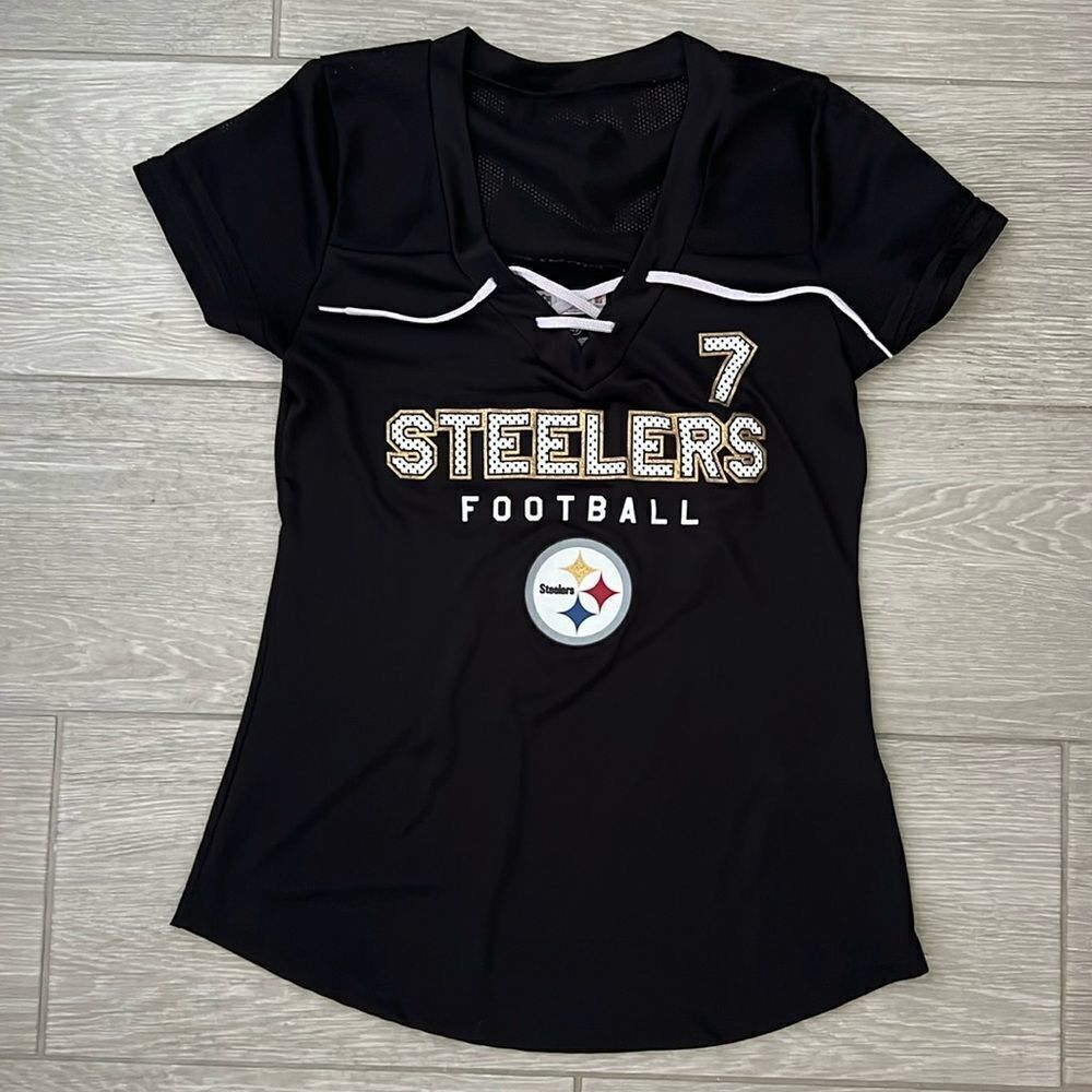 NFL Pittsburgh Steelers Women’s Draft Me Lace up shirt size S 7 Roethlisberger